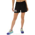 Asics pantalones cortos de mujer 3 pulgadas rendimiento negro 2023