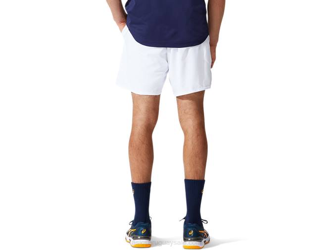 Asics pantalones cortos masculinos brillantes 7 en blanco - Image 2