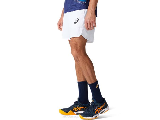 Asics pantalones cortos masculinos brillantes 7 en blanco - Image 3