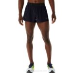 Asics pantalones cortos metarun divididos hombre rendimiento negro