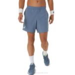 Asics partido masculino 7 en corto azul acero estilo y rendimiento