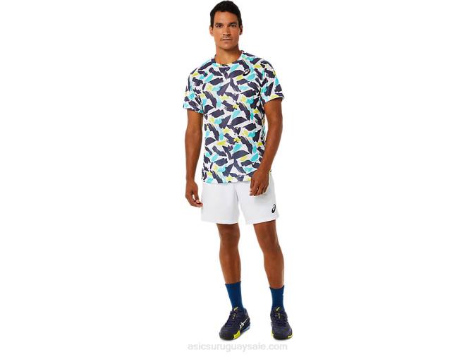 Asics partido masculino 7 en corto blanco brillante estilo y confort - Image 3
