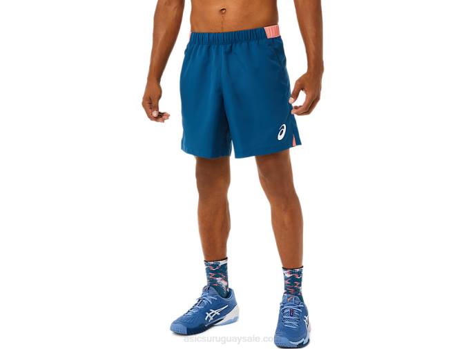 Asics partido masculino corto 7 indigo claro cómodo y ligero - Image 1
