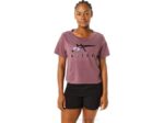 Asics playera boxy de rayas mujer color brezo profundo