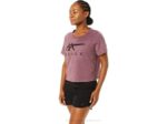 Asics playera boxy de rayas mujer color brezo profundo - Image 3