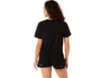 Asics playera boxy de rayas negra para mujer estilo moderno - Image 2