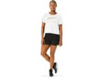 Asics playera boxy rayas cortas mujer blanco brillante estilo moderno - Image 4