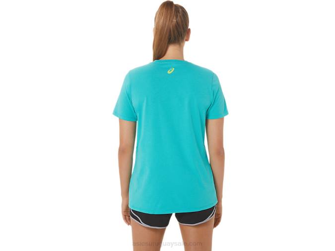 Asics playera con cuello en V mujer run club cristal marino 2023 - Image 2