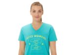 Asics playera con cuello en V mujer run club cristal marino 2023 - Image 4