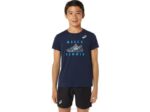 Asics playera corta gráfica tenis niños medianoche diversión activa