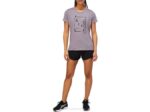 Asics playera corta mujer cuello en v lavanda gris estilosa - Image 4