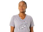 Asics playera de manga corta cuello en v flor de cerezo lavanda gris brezo - Image 4