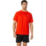 Asics playera de manga corta hombre tomate cherry negro rendimiento estilo y confort