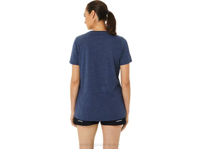 Asics playera de manga corta mujer cuello v brezo estilo 1977 - Image 2