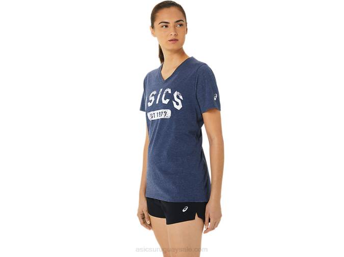 Asics playera de manga corta mujer cuello v brezo estilo 1977 - Image 3