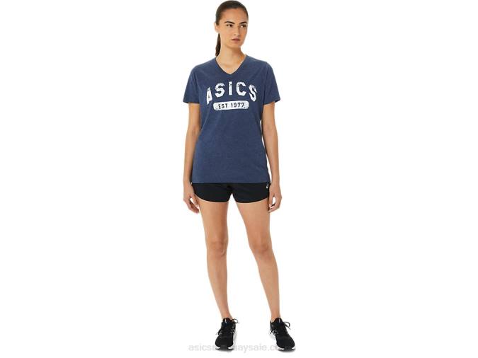 Asics playera de manga corta mujer cuello v brezo estilo 1977 - Image 4