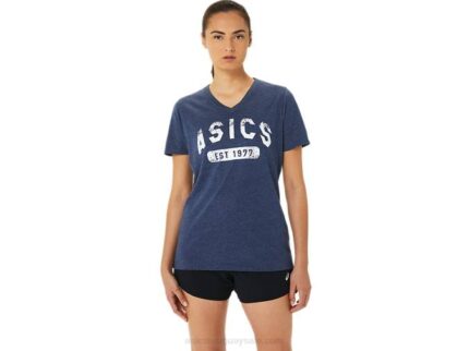 Asics playera de manga corta mujer cuello v brezo estilo 1977