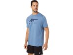 Asics playera de manga corta rayas azul tormenta estilo moderno - Image 3