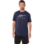 Asics playera de manga corta rayas brezo chaquetón moderno