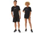 Asics playera de manga corta rayas rendimiento negra