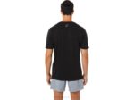 Asics playera de manga corta rayas rendimiento negra - Image 3
