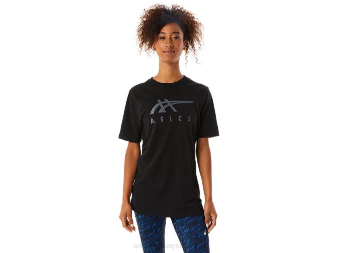 Asics playera de manga corta rayas rendimiento negra - Image 7