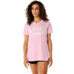 Asics playera de mujer sal rosa cuello v estilo 1977
