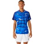 Asics playera gráfica azul para hombre Match estilo moderno
