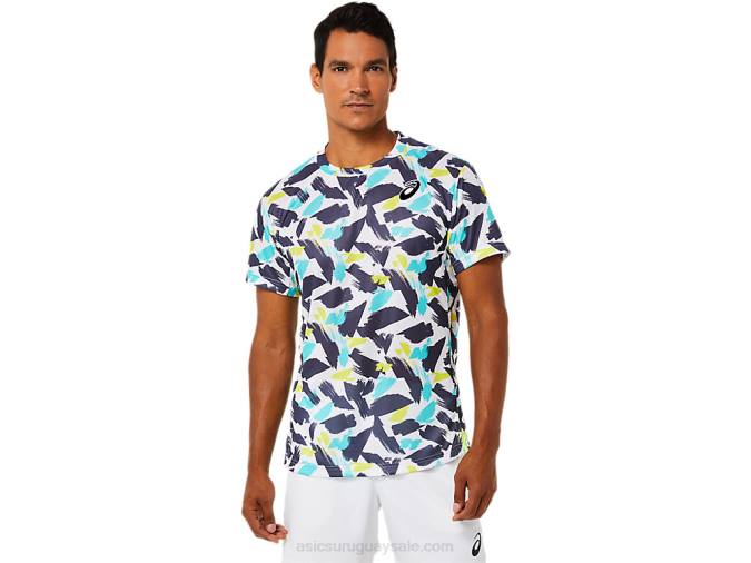 Asics playera gráfica corta hombre blanco brillante estilo moderno - Image 1