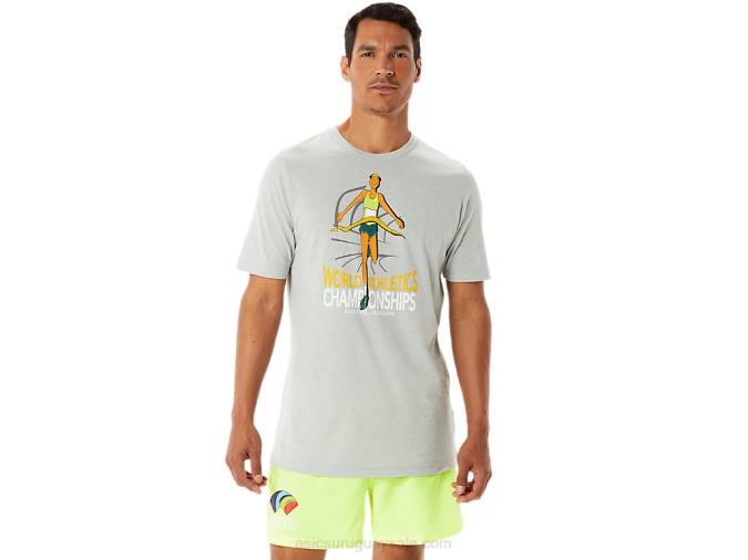Asics playera gráfica corta hombre brezo gris ligero - Image 1