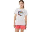 Asics playera gráfica mujer blanca estilo moderno