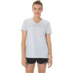 Asics playera mujer cuello V run club cielo suave