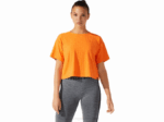 Asics playera recortada mujer jacquard durazno sol con logo