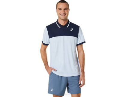 Asics polo de cancha hombre cielo suave medianoche estilo y confort