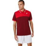 Asics polo de cancha hombre jugo de remolacha rojo clásico deportivo