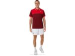 Asics polo de cancha hombre jugo de remolacha rojo clásico deportivo - Image 4