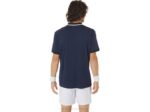 Asics polo de cancha para hombre medianoche negro alto rendimiento - Image 2