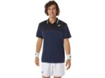 Asics polo de cancha para hombre medianoche negro alto rendimiento