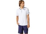 Asics polo de hombre blanco brillante estilo moderno