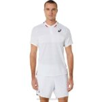 Asics Polo de Partido Hombre Blanco Brillante Estilo y Comodidad