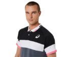 Asics polo de partido hombre negro rendimiento gris sporty - Image 4