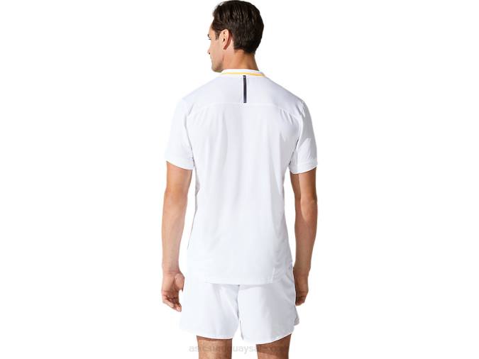 Asics polo de partido para hombres blanco brillante rendimiento y estilo - Image 2