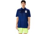Asics polo degradado hexagonal hombre azul oscuro estilo moderno