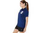 Asics polo degradado hexagonal mujer azul oscuro elegante - Image 3