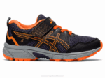 Asics pre-venture 8 zapatillas preescolar negro y naranja vibrante