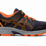 Asics pre-venture 8 zapatillas preescolar negro y naranja vibrante