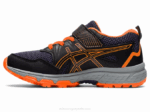 Asics pre-venture 8 zapatillas preescolar negro y naranja vibrante - Image 4