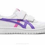 Asics preescolar blanco y amatista estilo moderno y cómodo