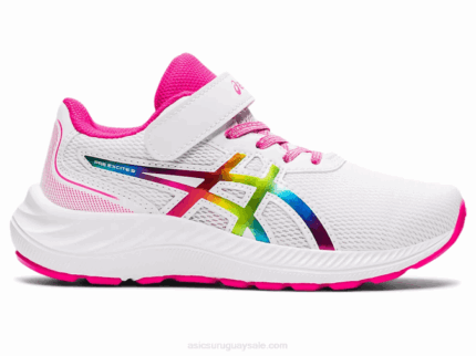 Asics preexcite 9 zapatillas preescolar brillo blanco rosa