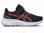 Asics preexcite 9 zapatillas preescolar negro papaya cómodas y modernas